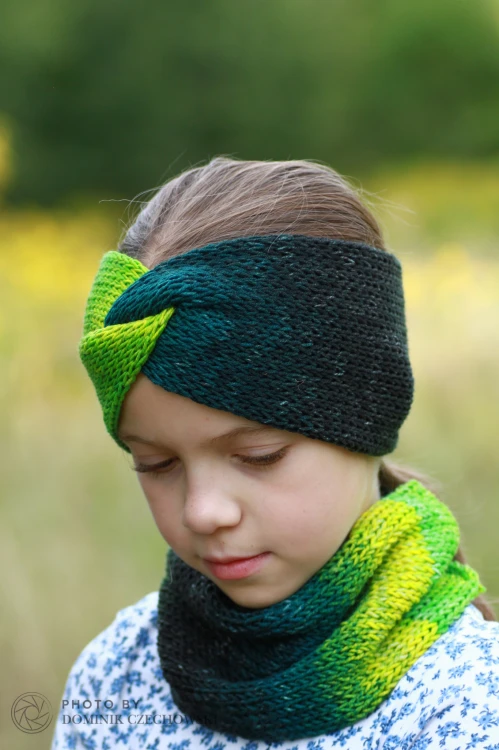 opaska merino ombre leśny