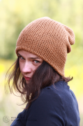 czapka merino monokolor karmel