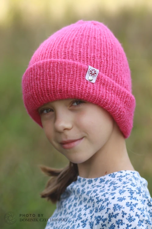 czapka alpaka merino magenta