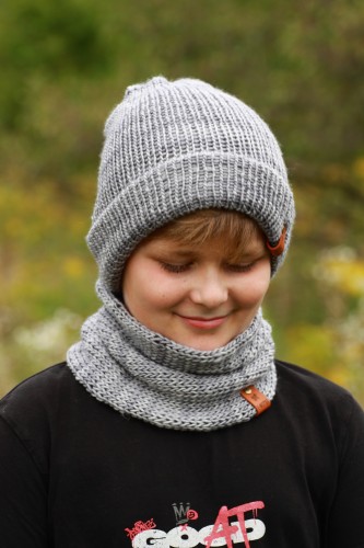 czapka australian merino szary