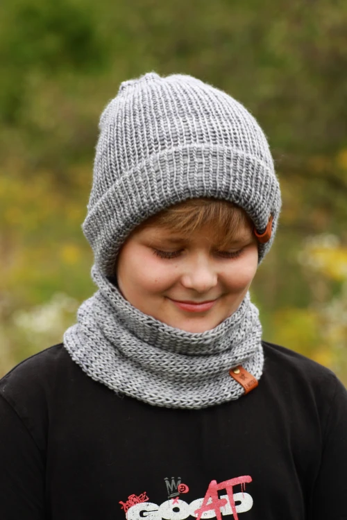 czapka australian merino szary